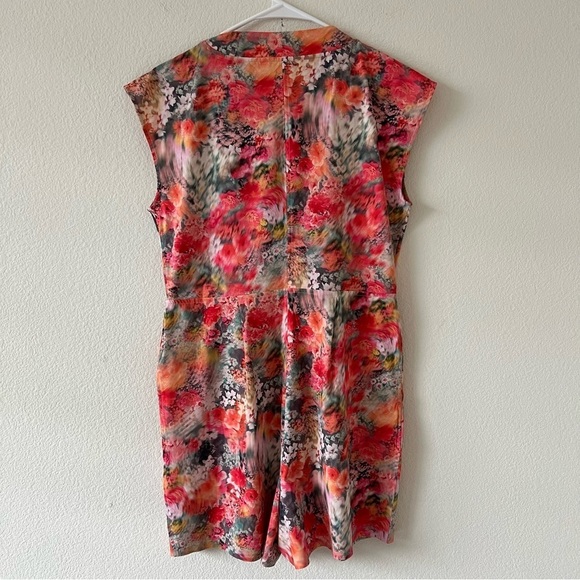 Athleta One Piece Renewed Bloom Pink Floral Drawstring Marlow Romper SZ Small - Picture 9 of 16